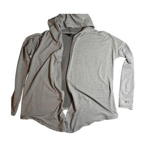 Under Armour Women's Loose Fit Gray Lightweight Hooded Pullover Thumbholes,small